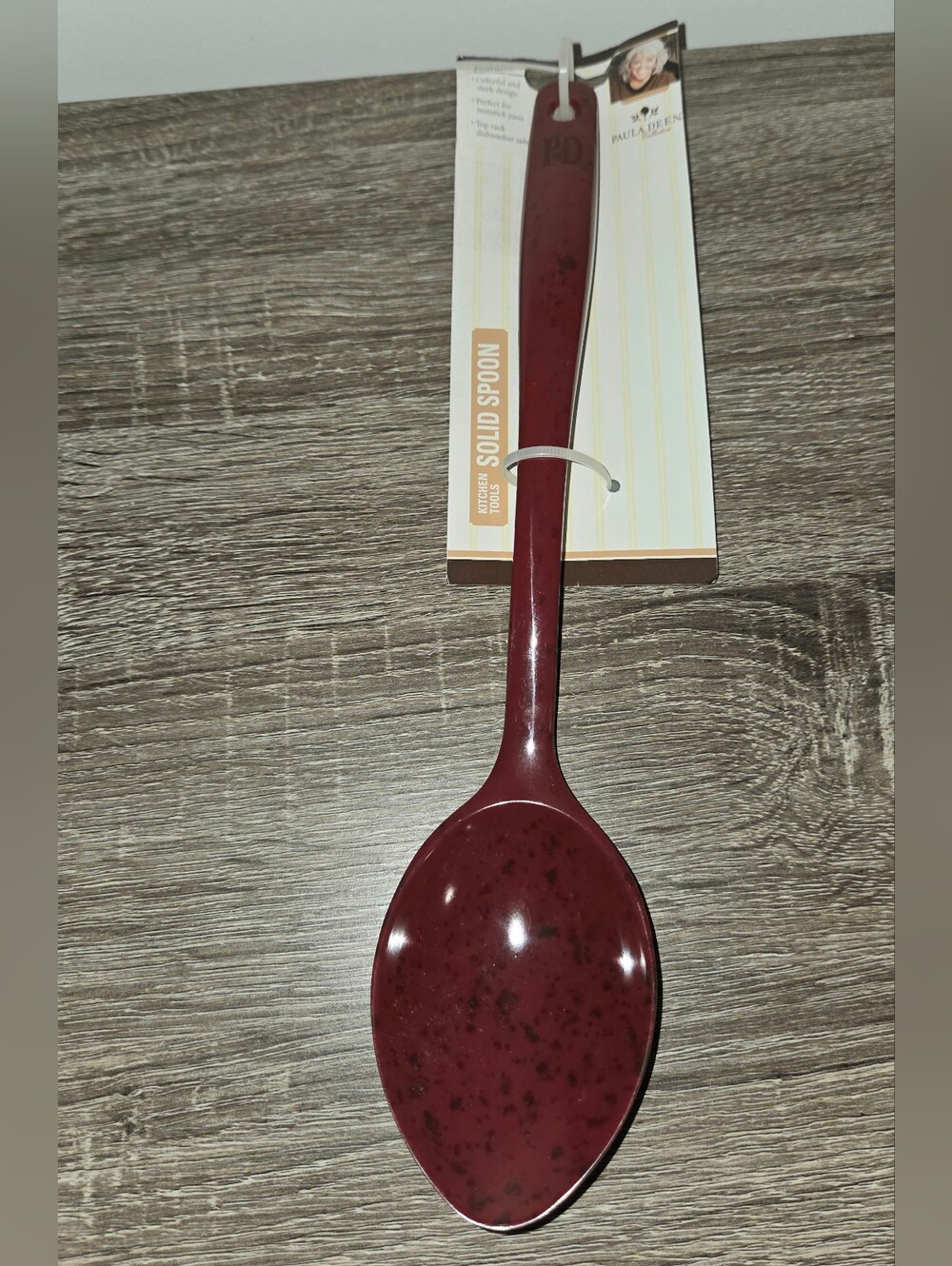 Paula Deen Signature Red Speckled Solid Spoon Melamine 12" New